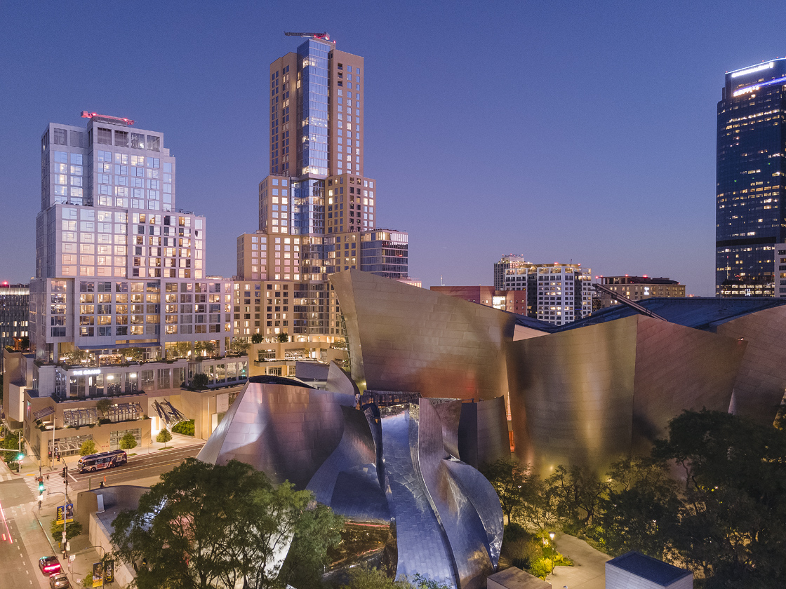 Frank Gehry Architect designed The Grand LA,  Conrad LA Hotel, and Walt Disney Concert Hall by Los Angeles  Architectural Photographer Patrick Price