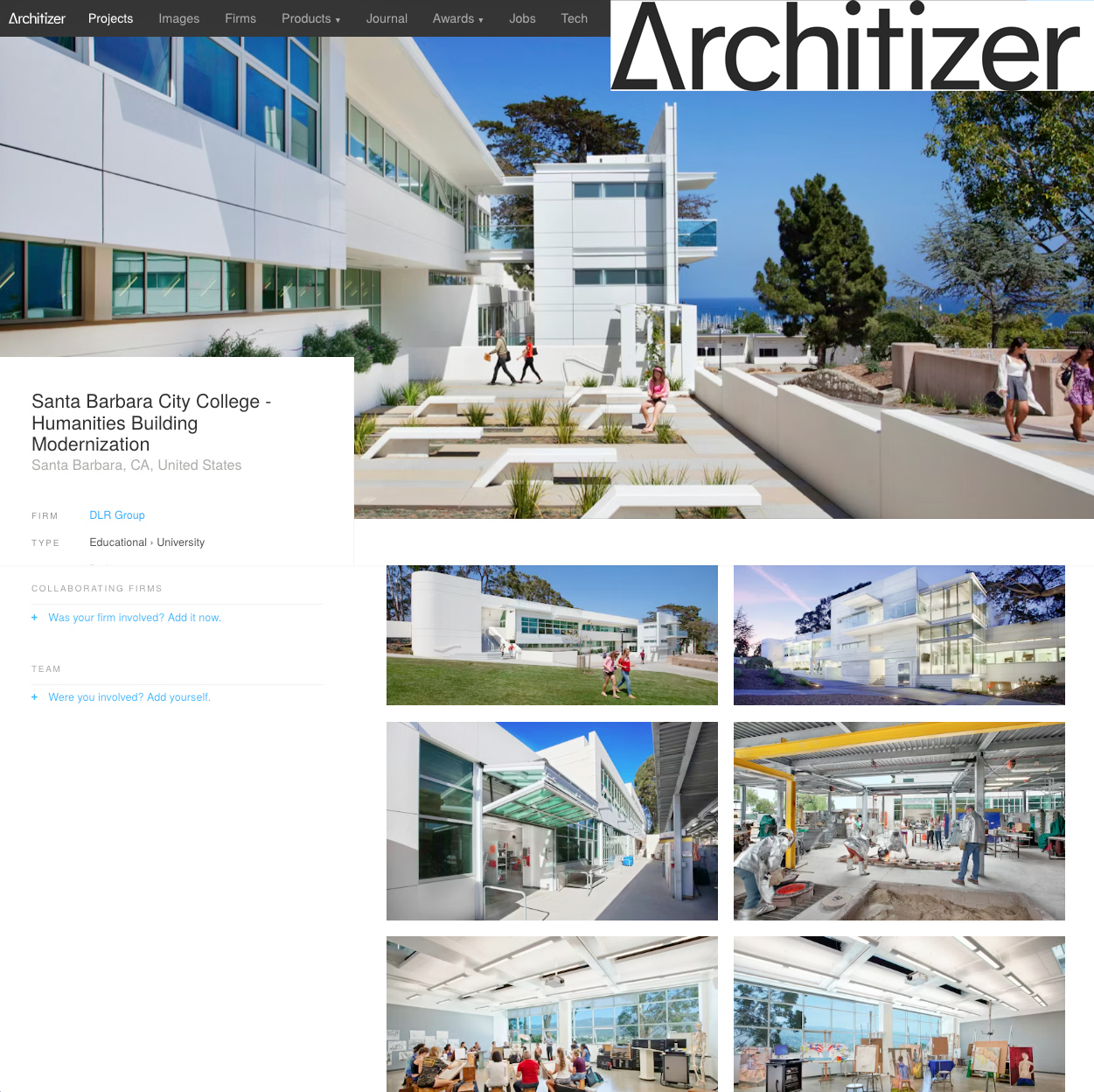Architizer has published images by architectural photographer Patrick W. Price featuring Santa Barbara City College Humanities Building by DLR Group Architects of Los Angeles